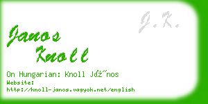 janos knoll business card